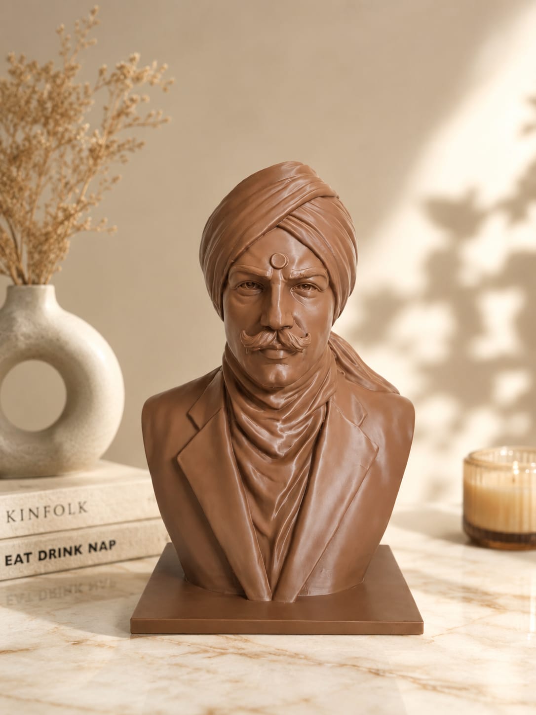 Bharathiyar bust 3D printed in bronze finish — Lunar 3D, Chennai
